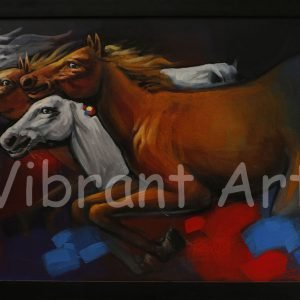 4 Colourful Horse Painting
