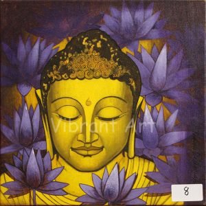 Buddha Painting with purple lotus