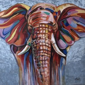 Elephant Abstract Art with Knife and Texture